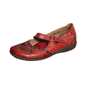 Spring Step Juniper Mary Jane Shoes Size 39 8.5 Tooled Leather